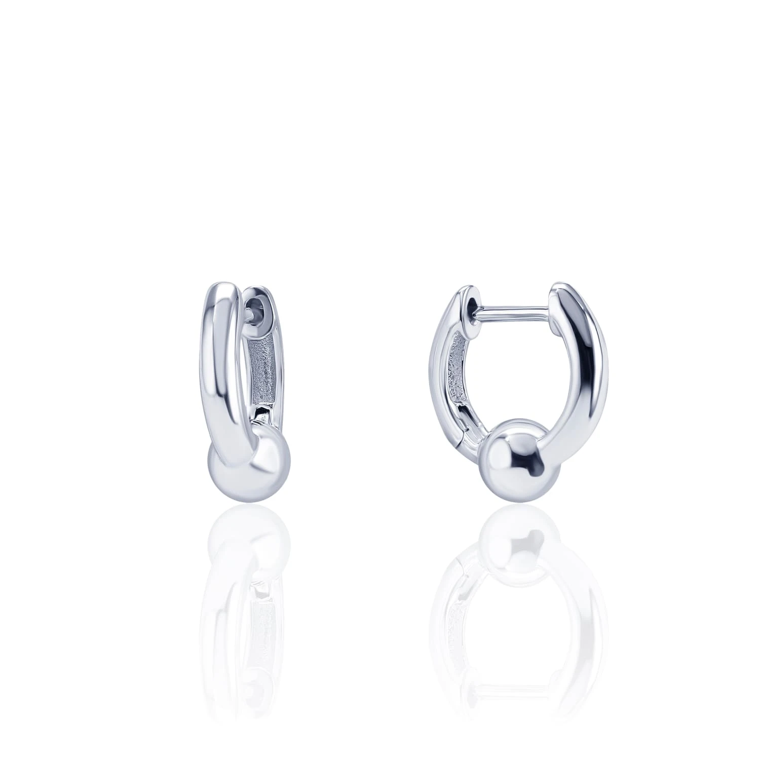 Серебряные серьги-конго с декоративным шариком MIESTILO 