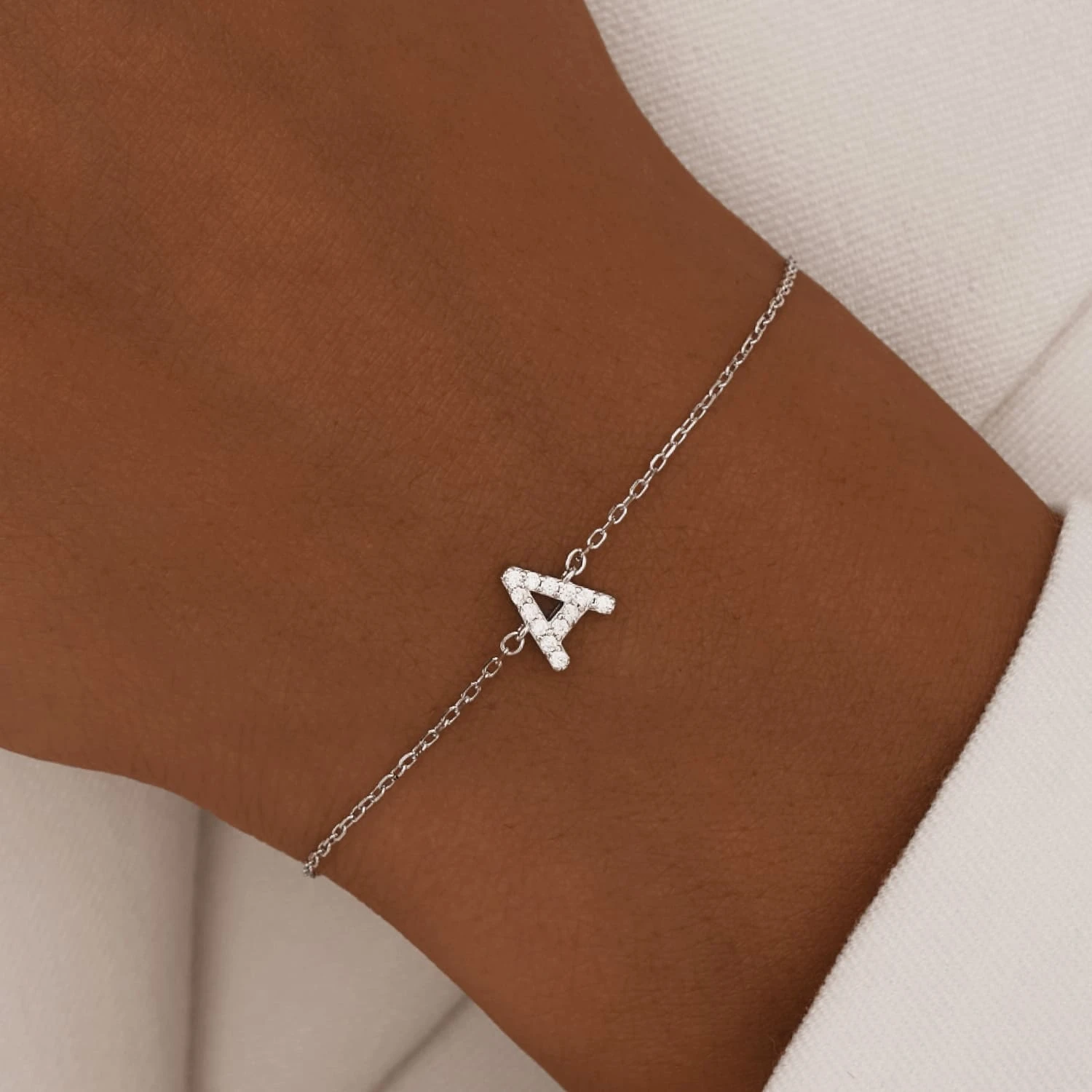 Браслет серебряный с буквой А MIESTILO
