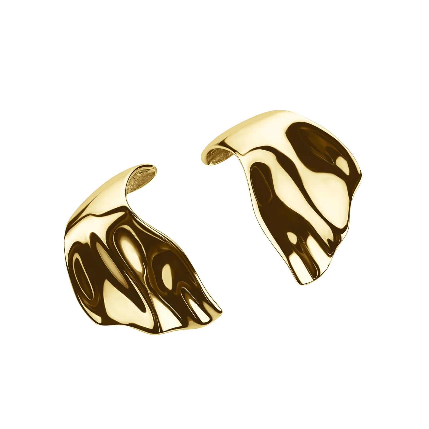 Мятые серьги PENELOPE из серебра в покрытии желтое золото