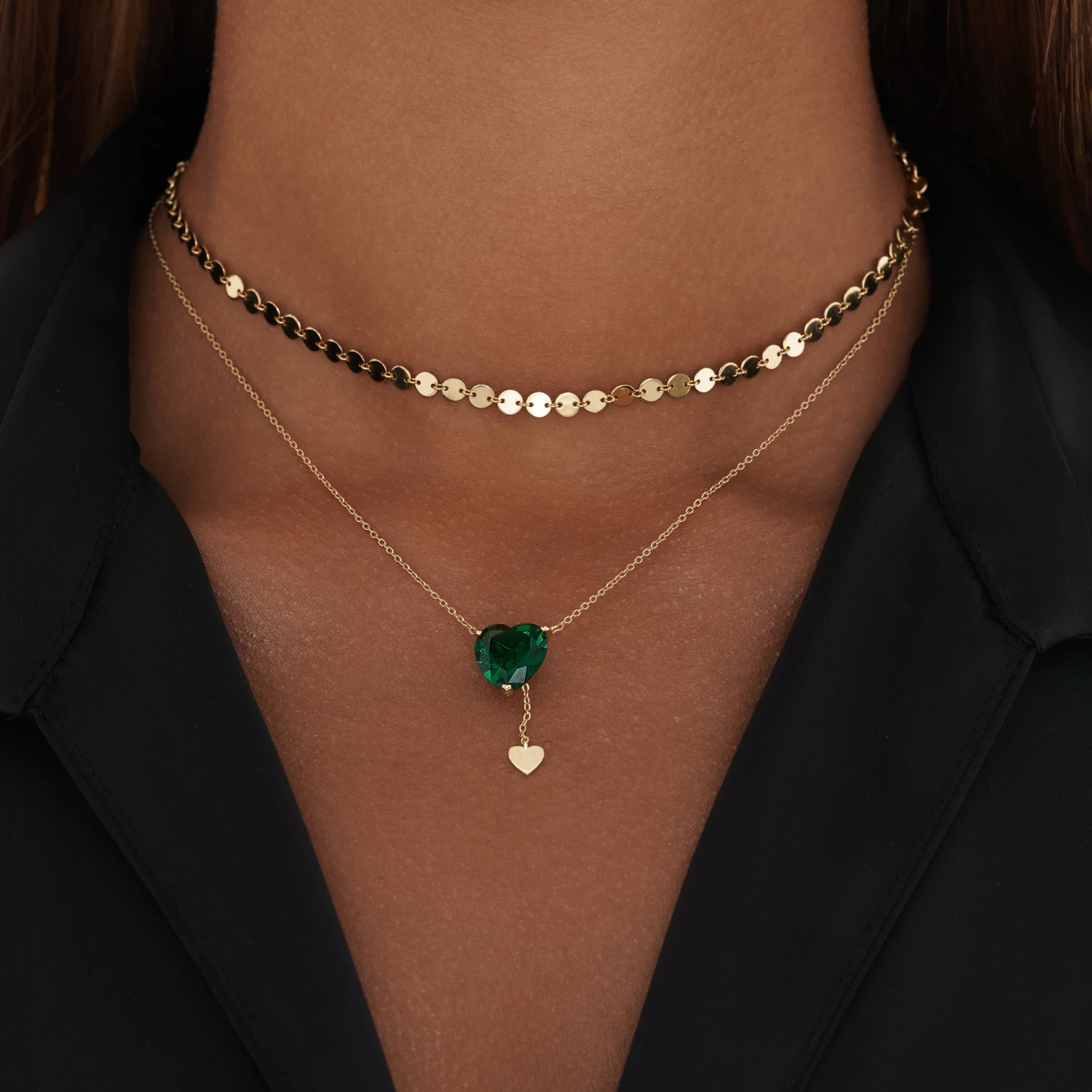 Позолоченное колье-чокер из серебра с монетками