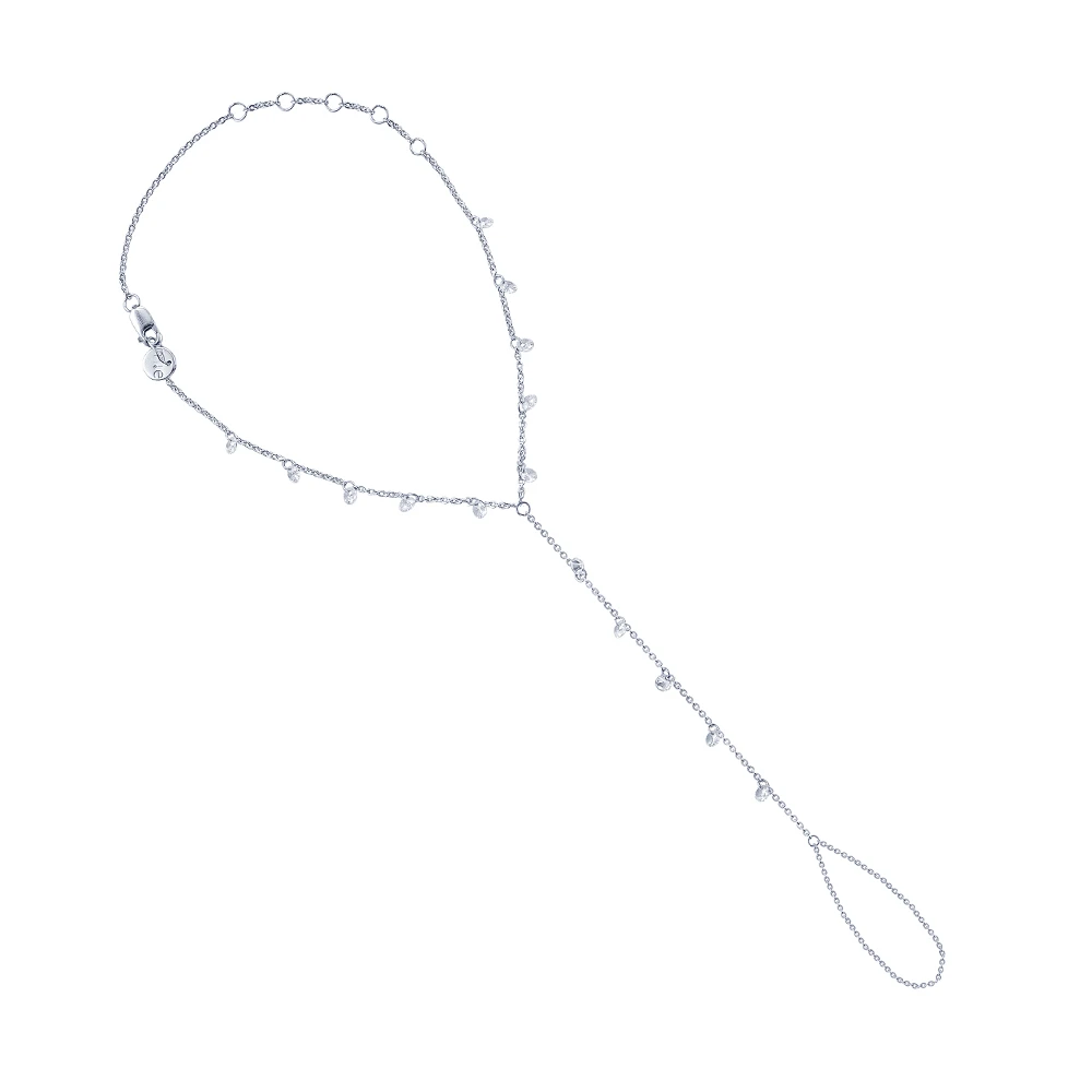 Серебряный слейв-браслет с фианитами "Невесомость"