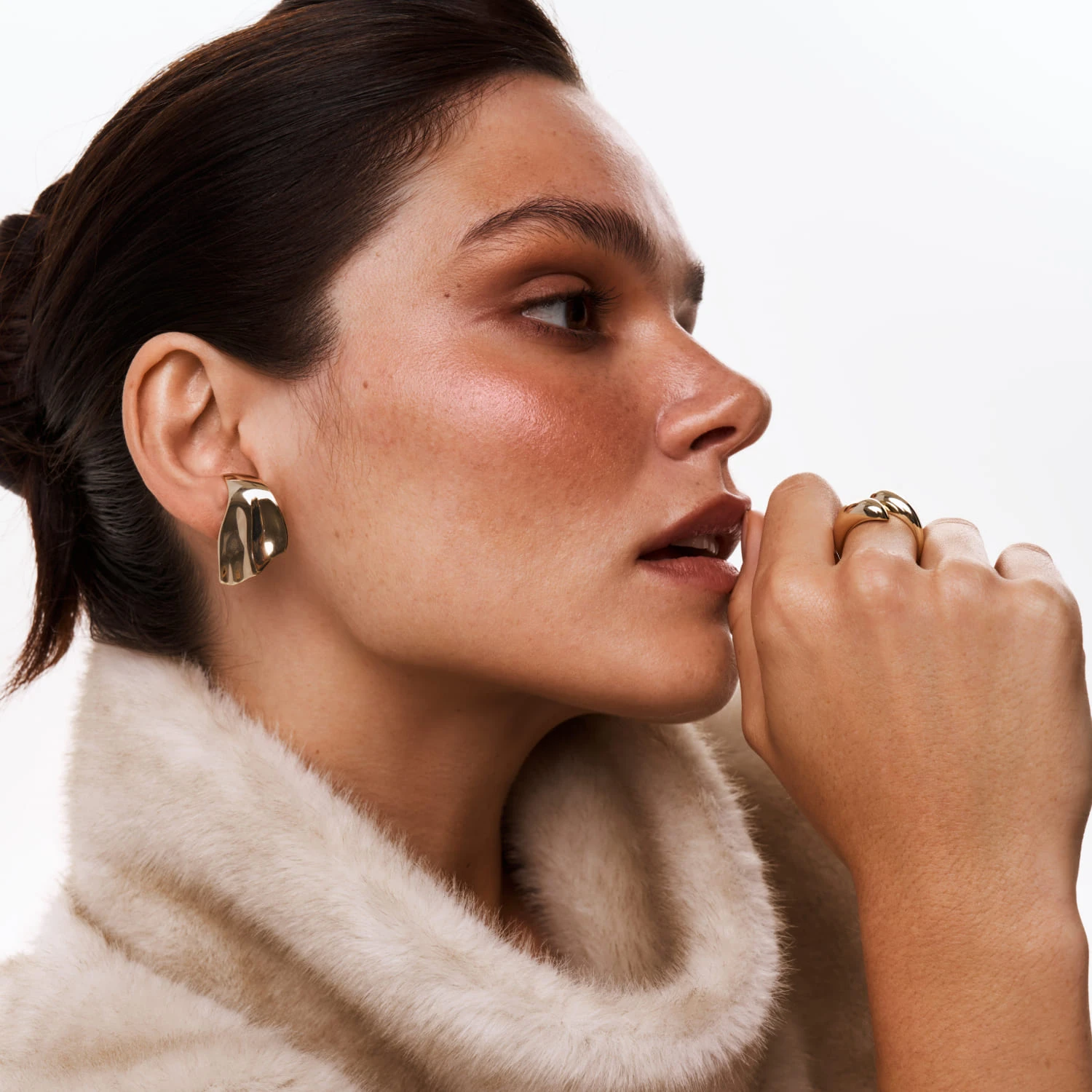 Мятые серьги PENELOPE из серебра в покрытии желтое золото