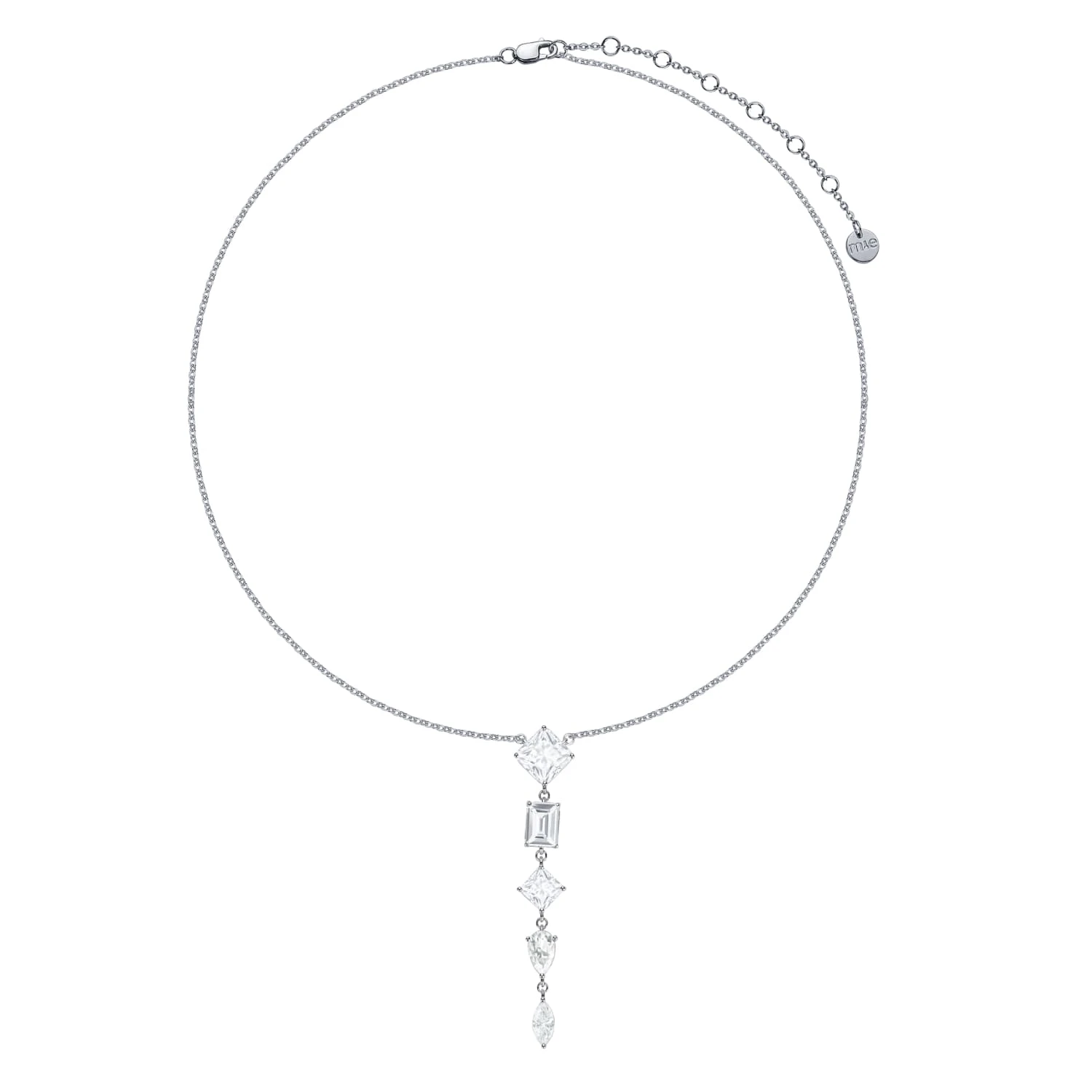 Серебряное колье-галстук A LA RUSSE с фианитами