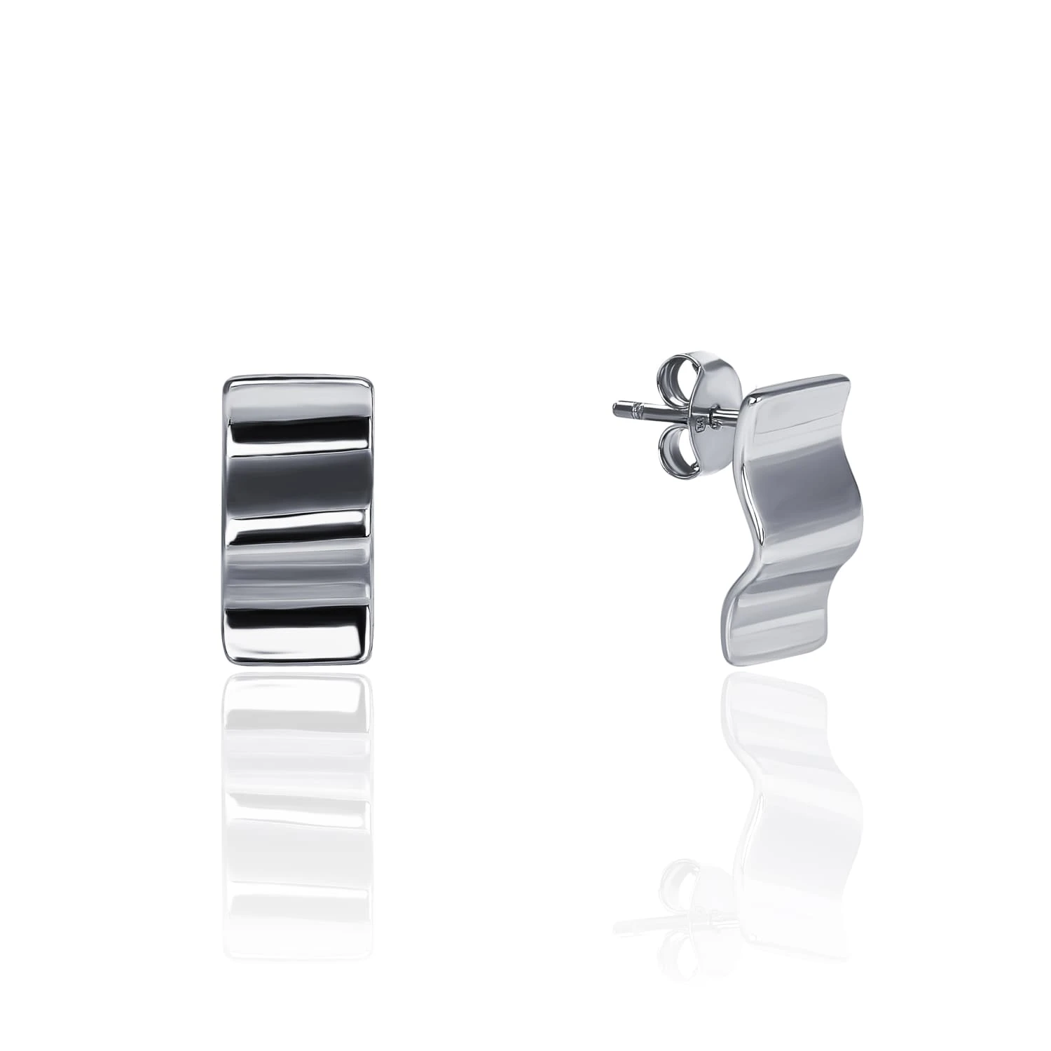 Серебряные серьги с мятым эффектом MIESTILO 