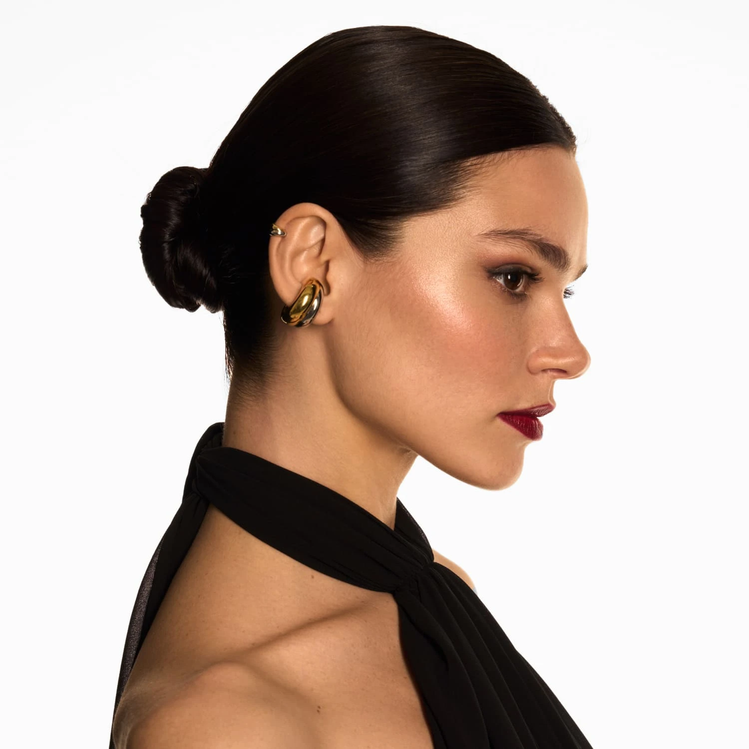 Серебряный кафф мини биколор