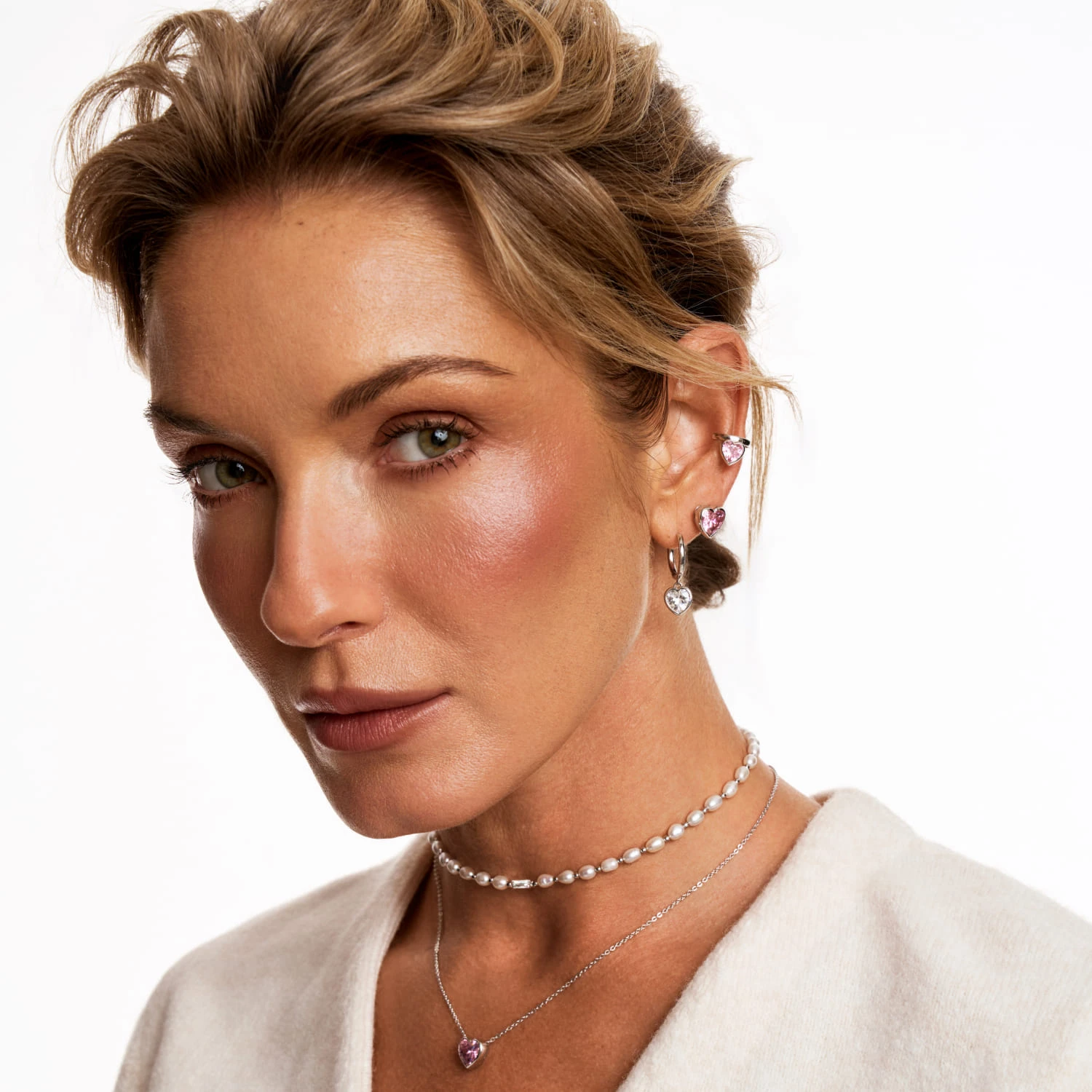 Серебряные серьги-пусеты SWEETHEART с сердцем