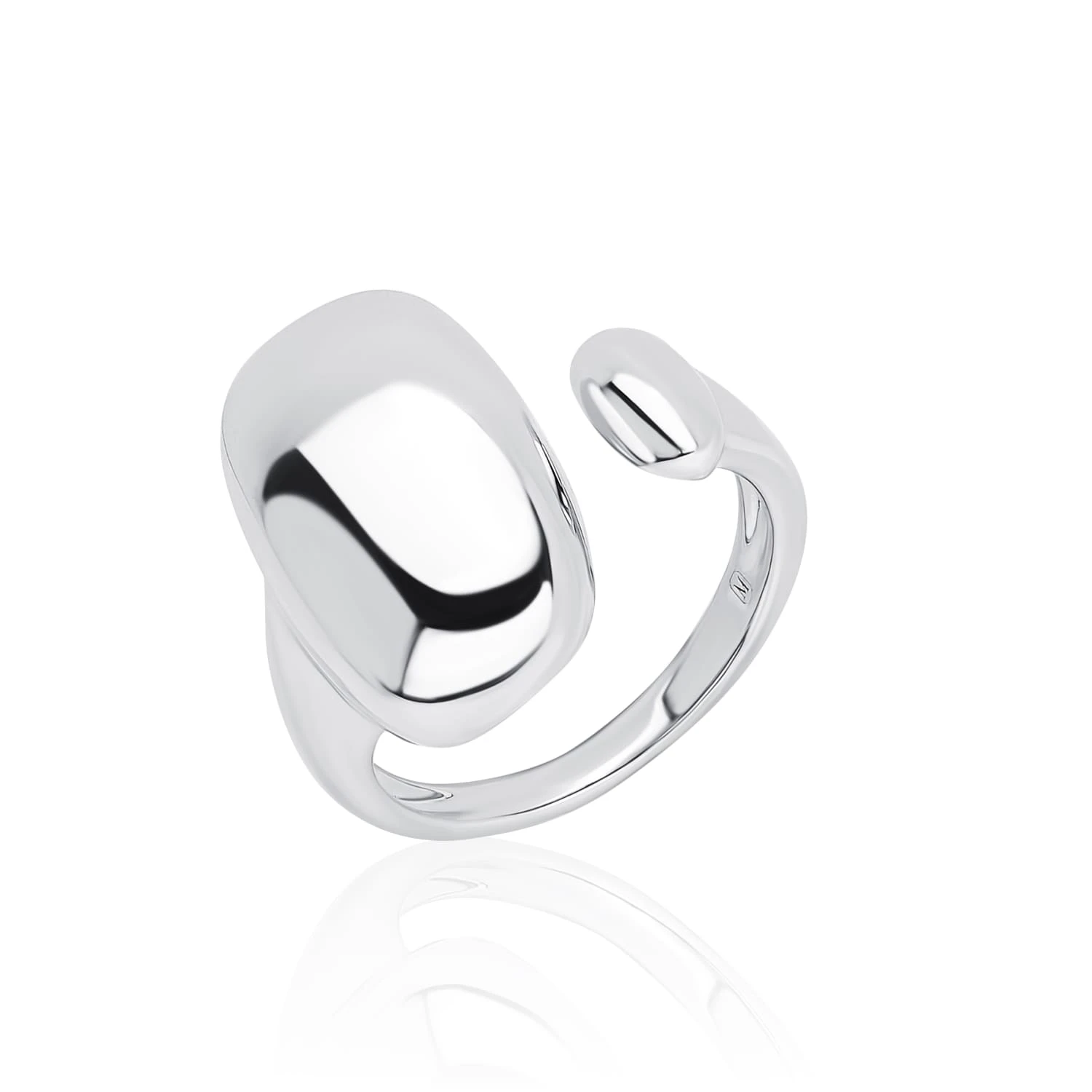 Широкое акцентное кольцо из серебра MIESTILO 