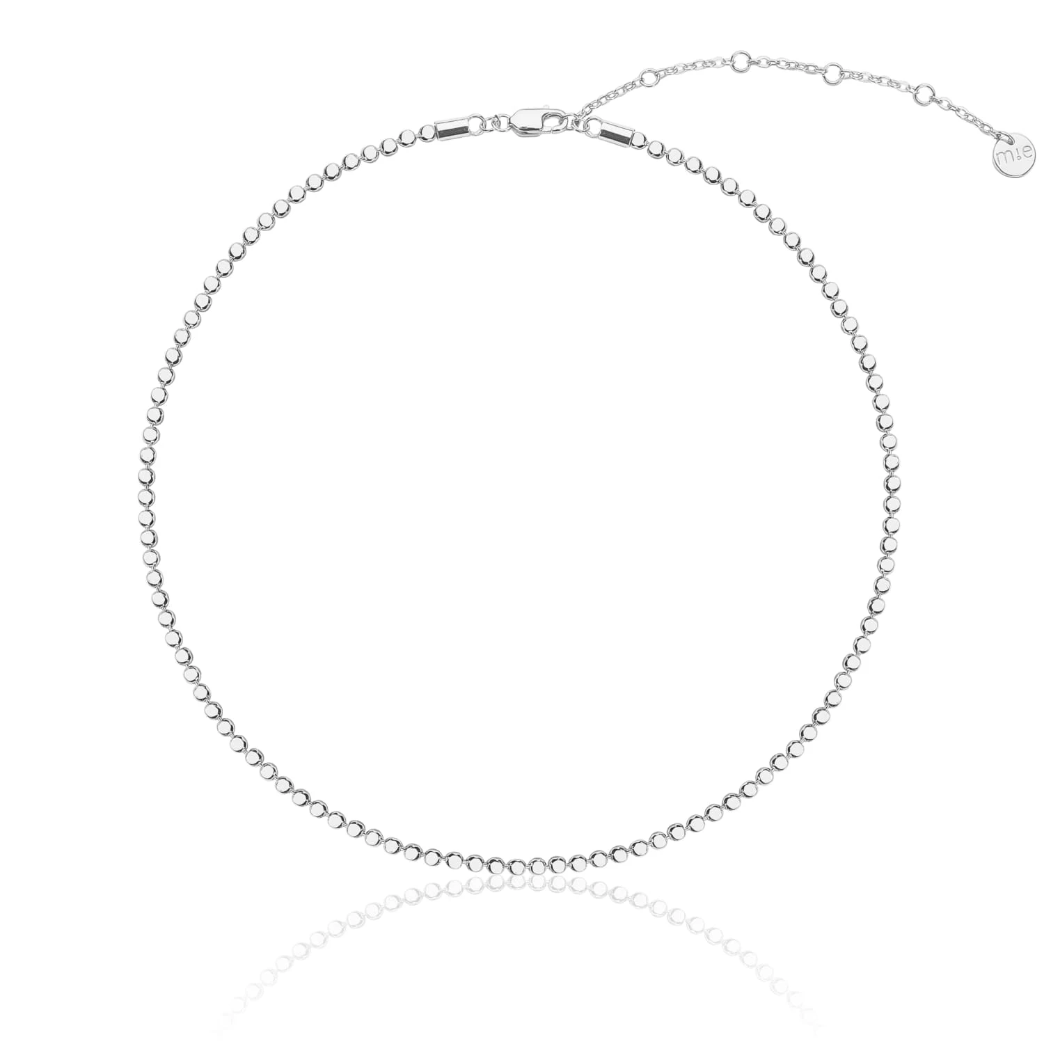 Серебряное колье-цепь плетения перлина