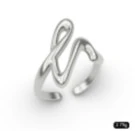 Серебряное разомкнутое кольцо с витком