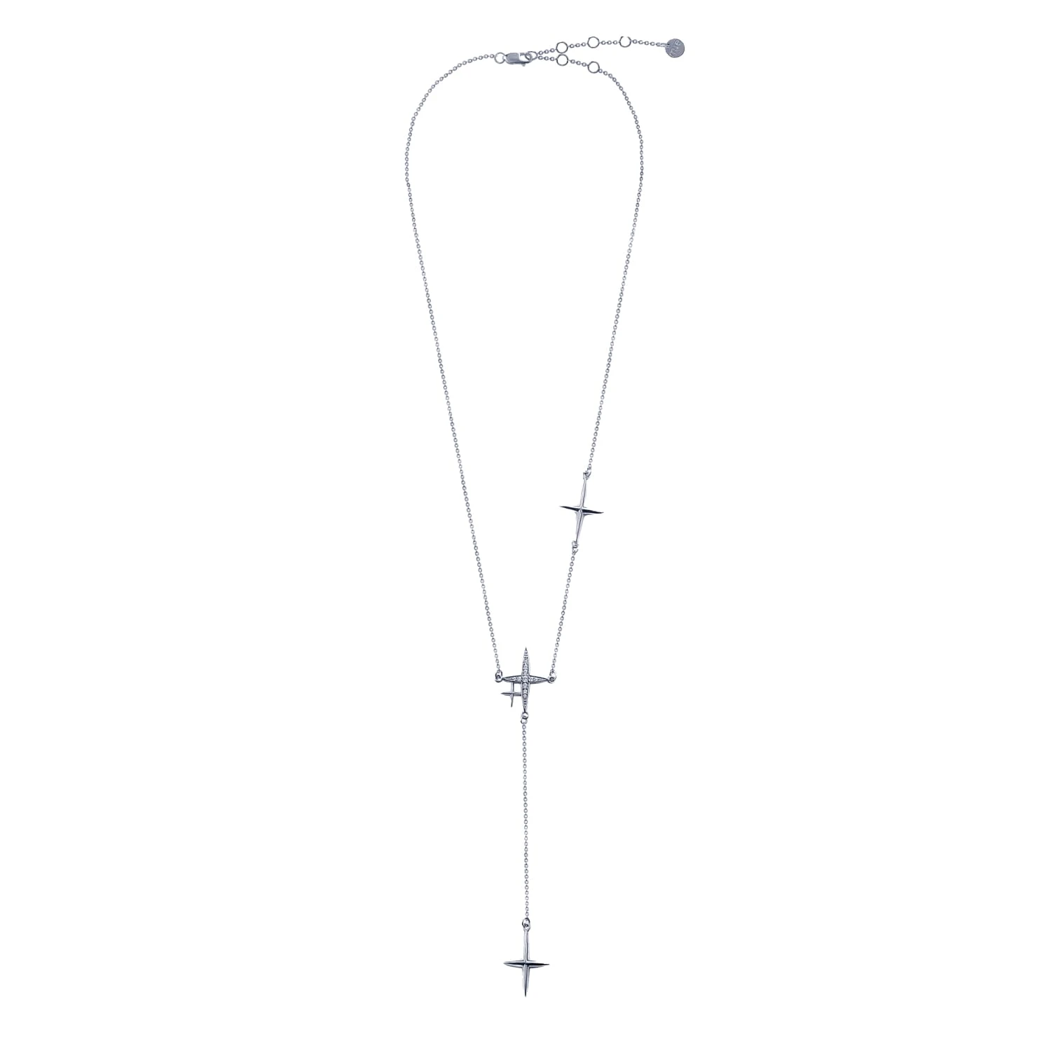 Серебряное колье-галстук  со звездами MIESTILO