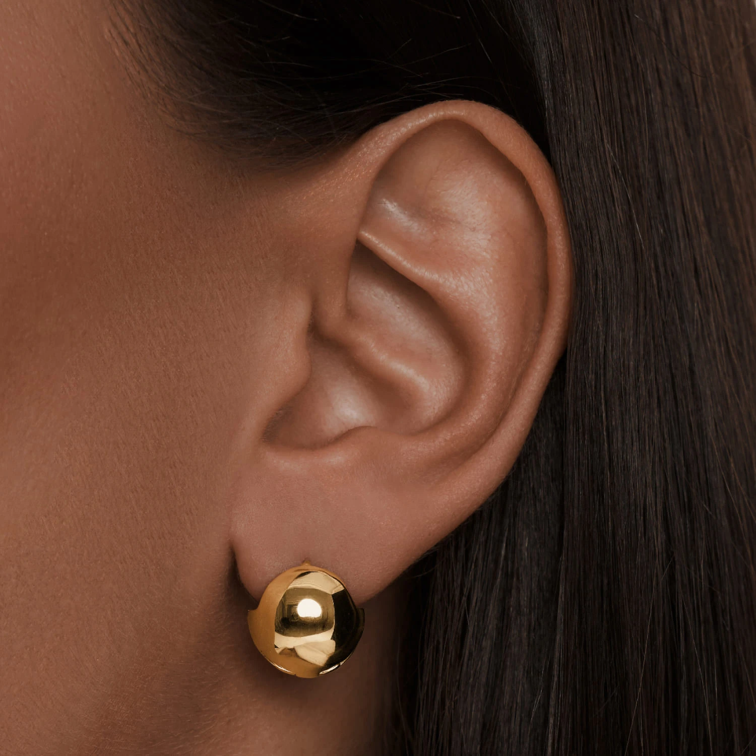 Серьги-шары из серебра в покрытии желтое золото