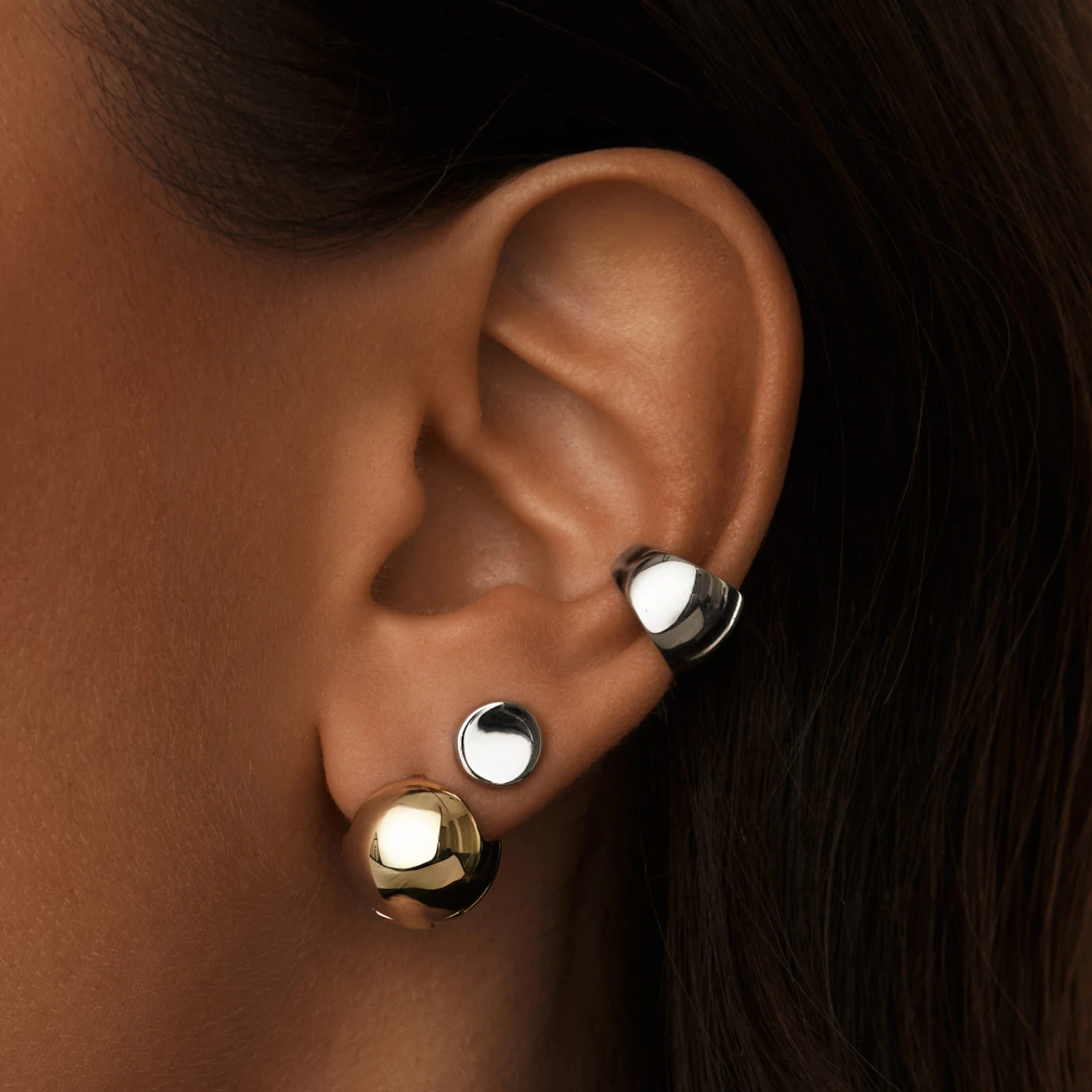 Серебряные круглые серьги