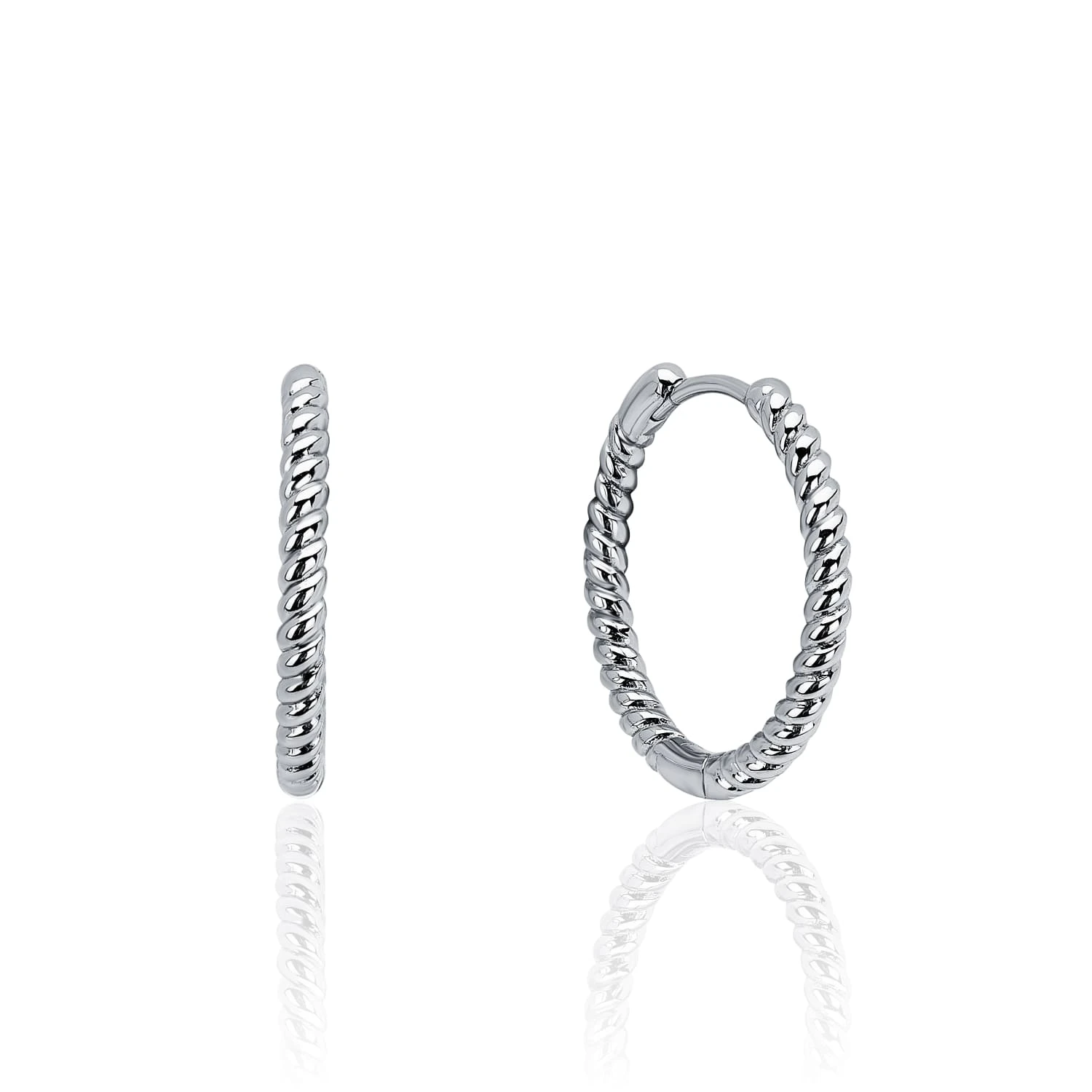 Серебряные серьги-конго с рельефом MIESTILO 