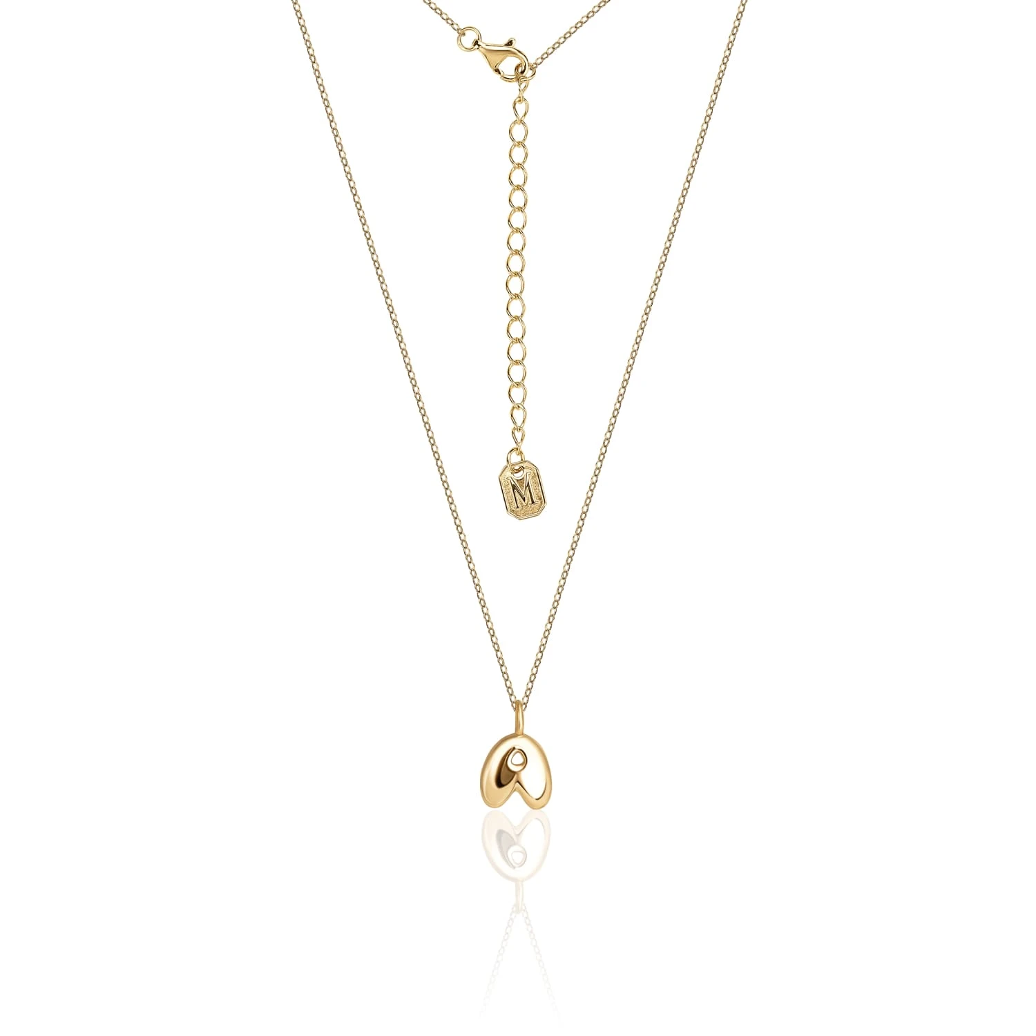 Серебряное колье позолоченое с буквой А MIESTILO 