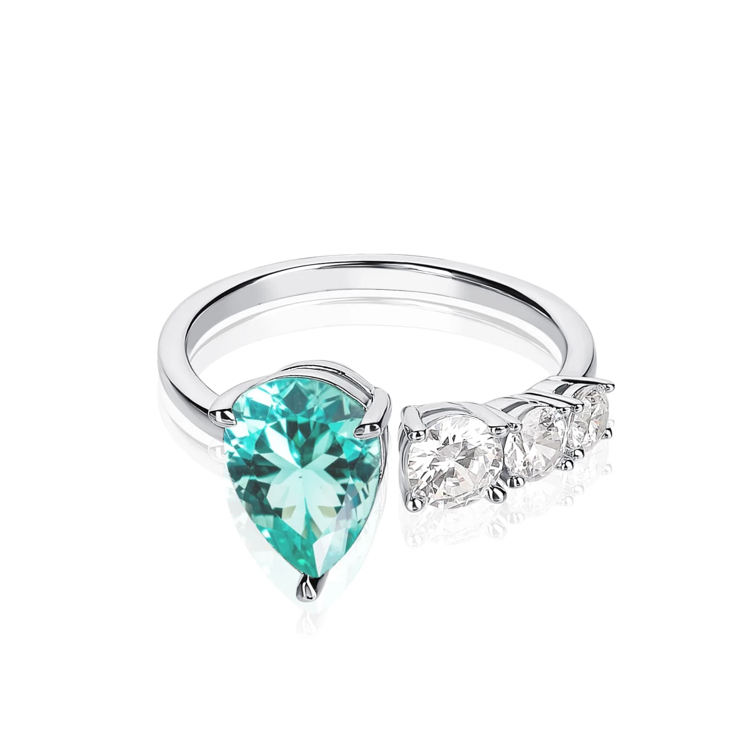 Серебряное разомкнутое кольцо FREEDOM с фианитами