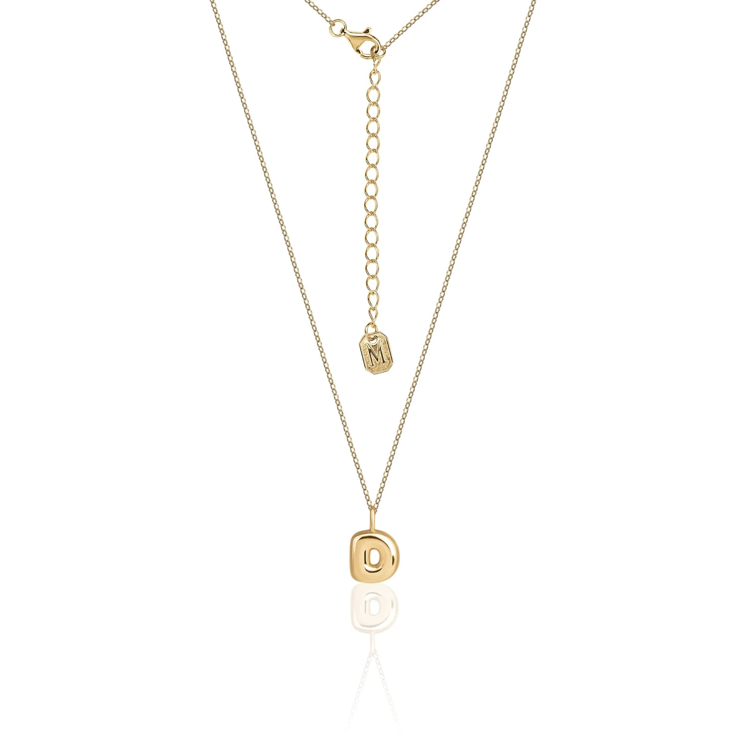 Серебряное колье позолоченое с буквой D MIESTILO 
