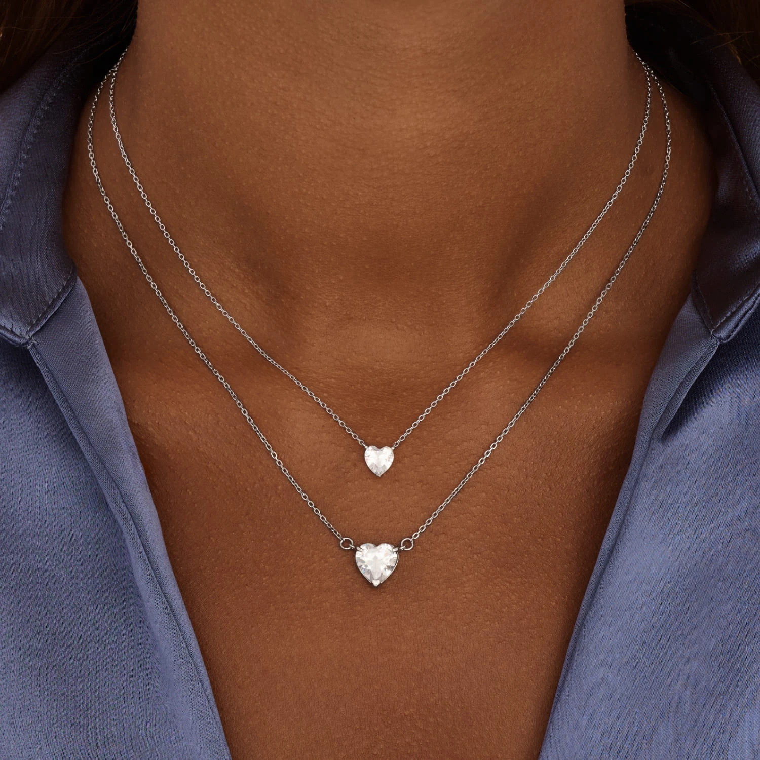 Серебряная подвеска с фианитом в огранке сердце MIESTILO