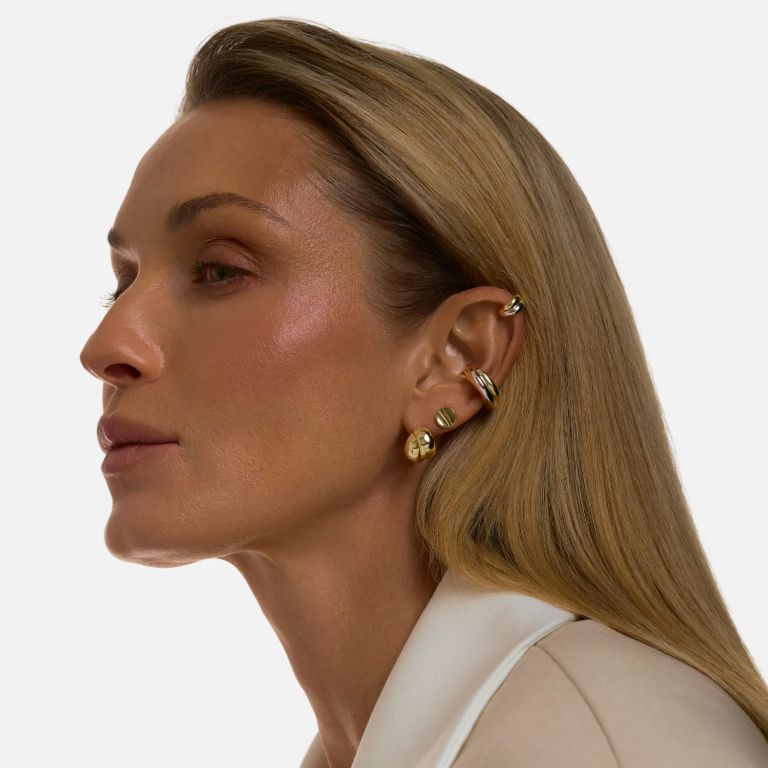 Серебряный перекрестный кафф биколор