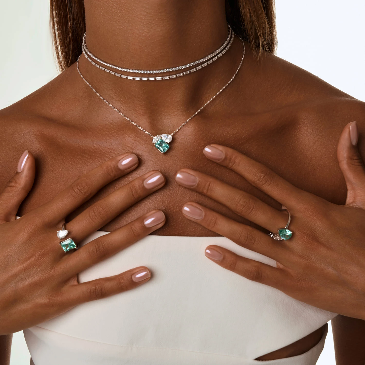 Серебряное разомкнутое кольцо FREEDOM с фианитами