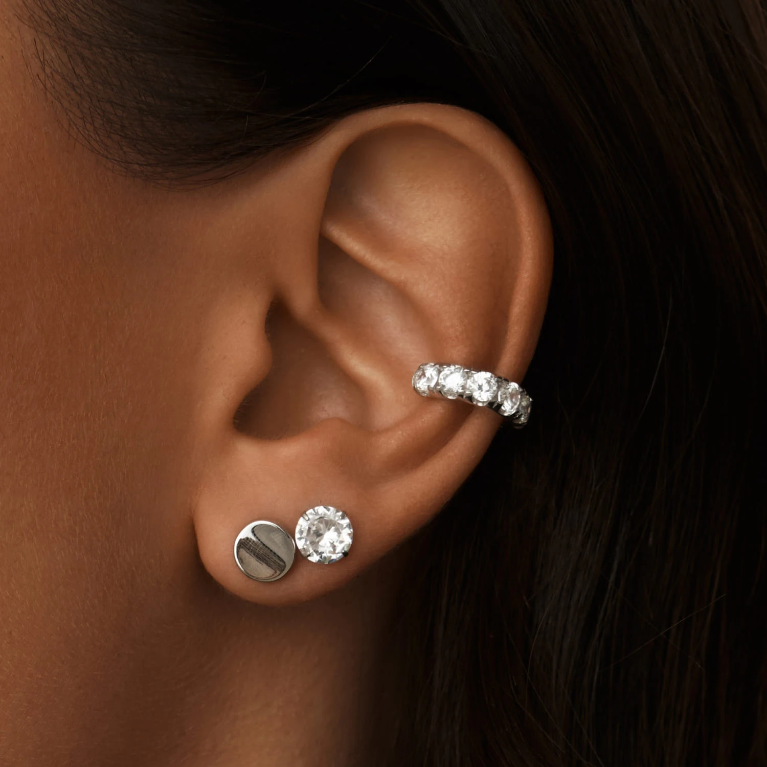 Серебряные круглые серьги