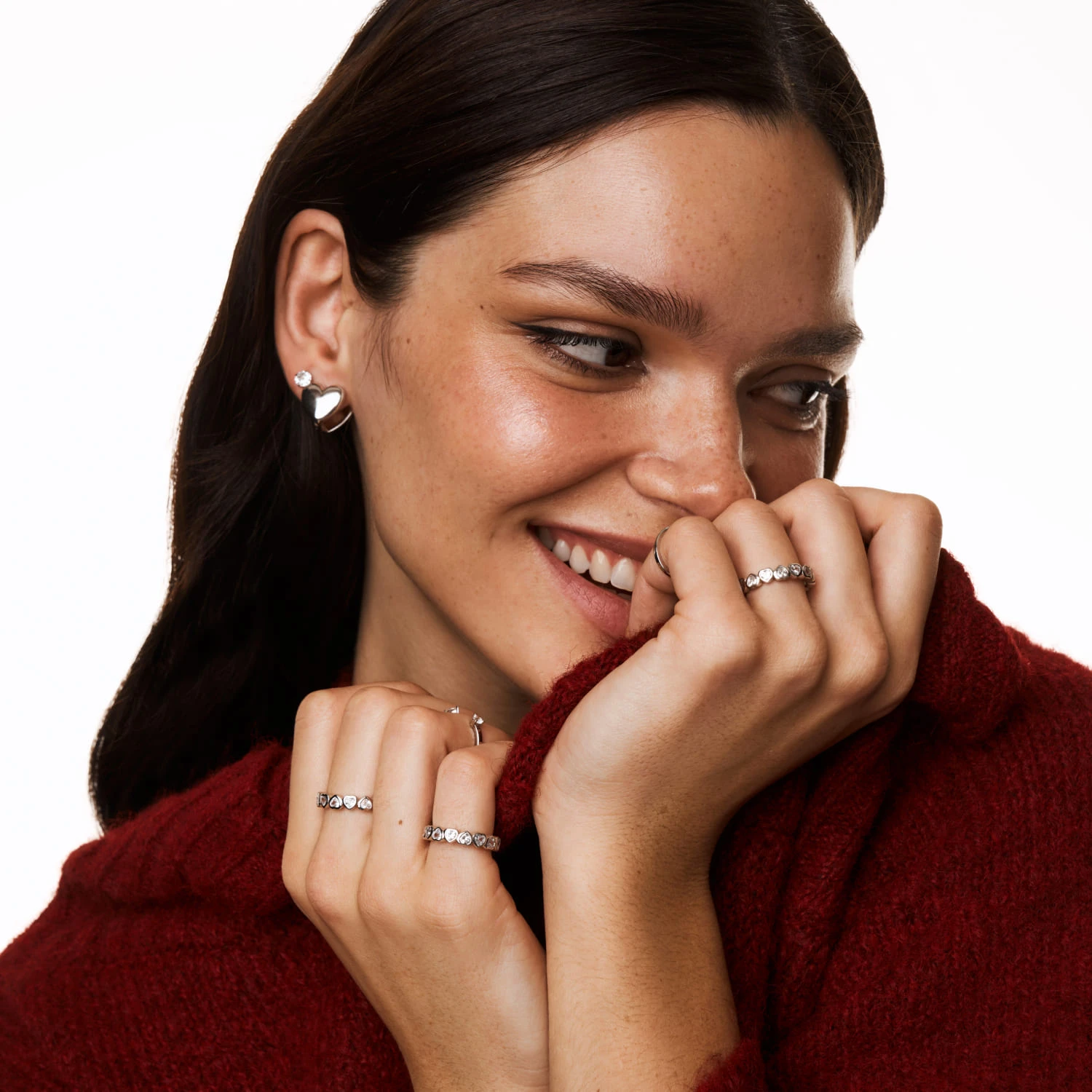 Кольцо Angel из серебра с фианитами огранки сердца