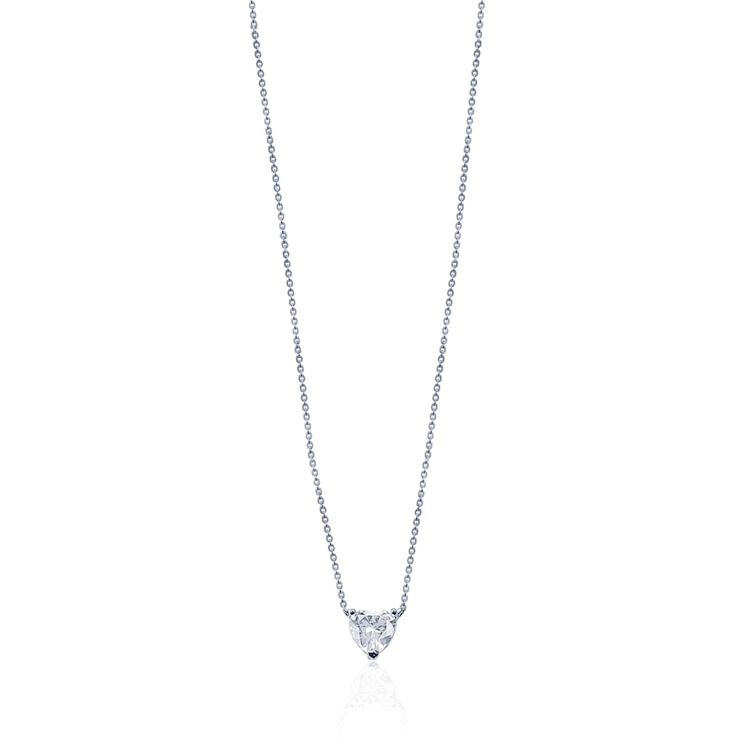 Серебряная подвеска с фианитом в огранке сердце MIESTILO 