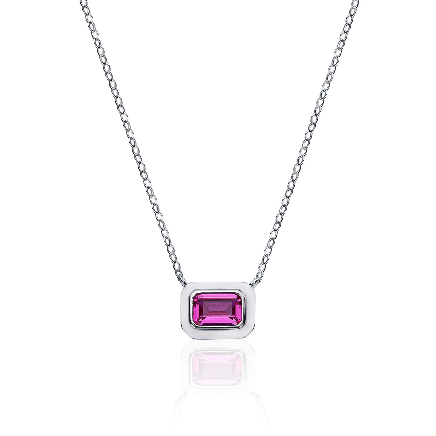 Серебряное колье с эмалью и корундом MIESTILO
