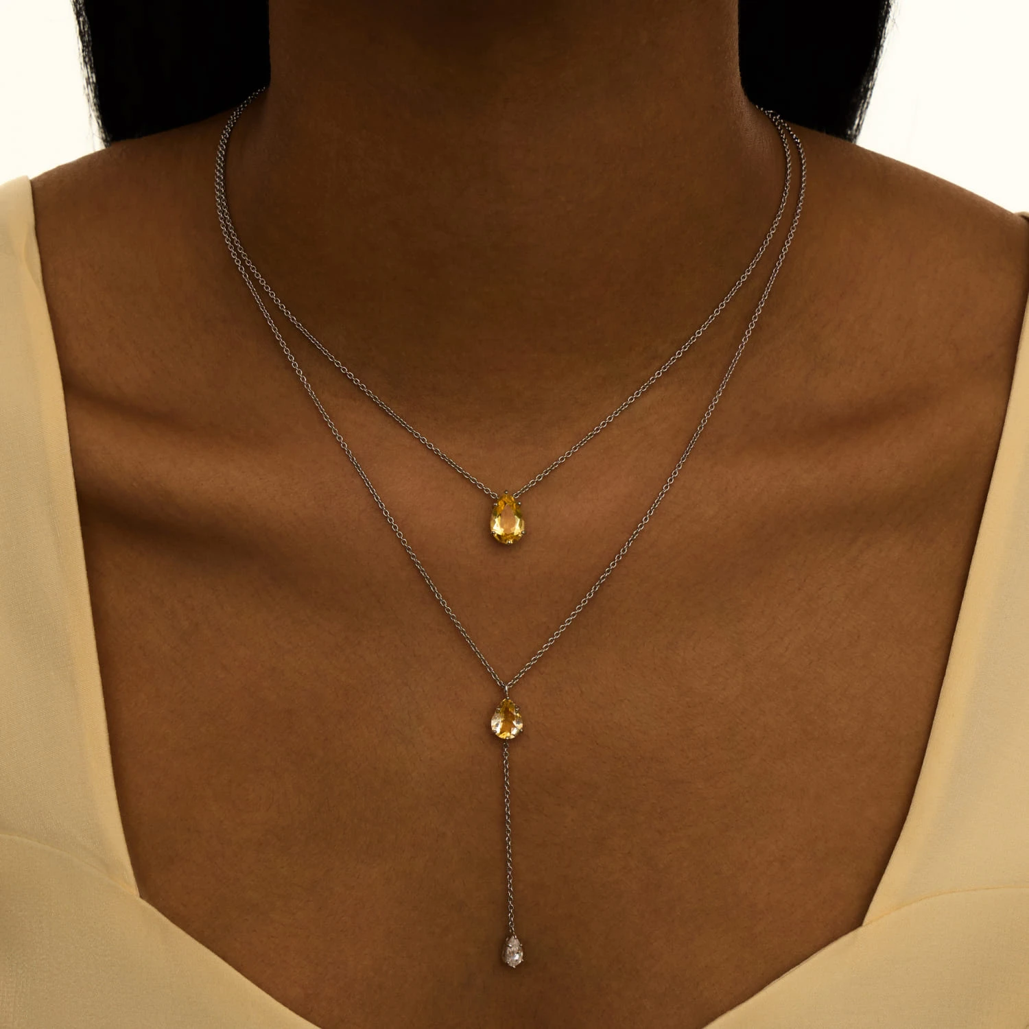 Серебряное колье BRIGHTNESS с цитрином