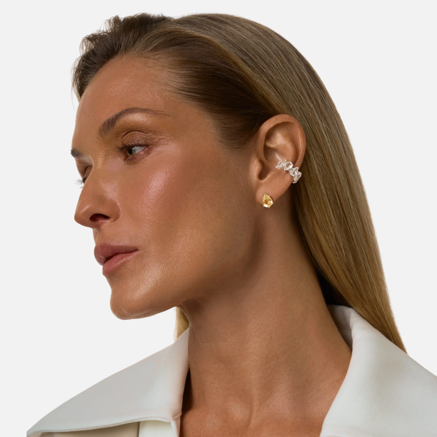 Серебряные серьги ЭЙФОРИЯ с цитрином