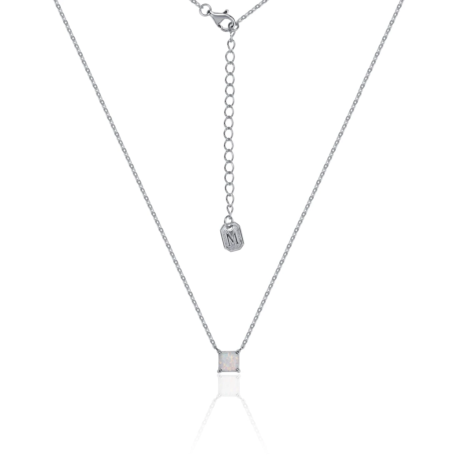 Серебряное колье с квадратным опалом MIESTILO 