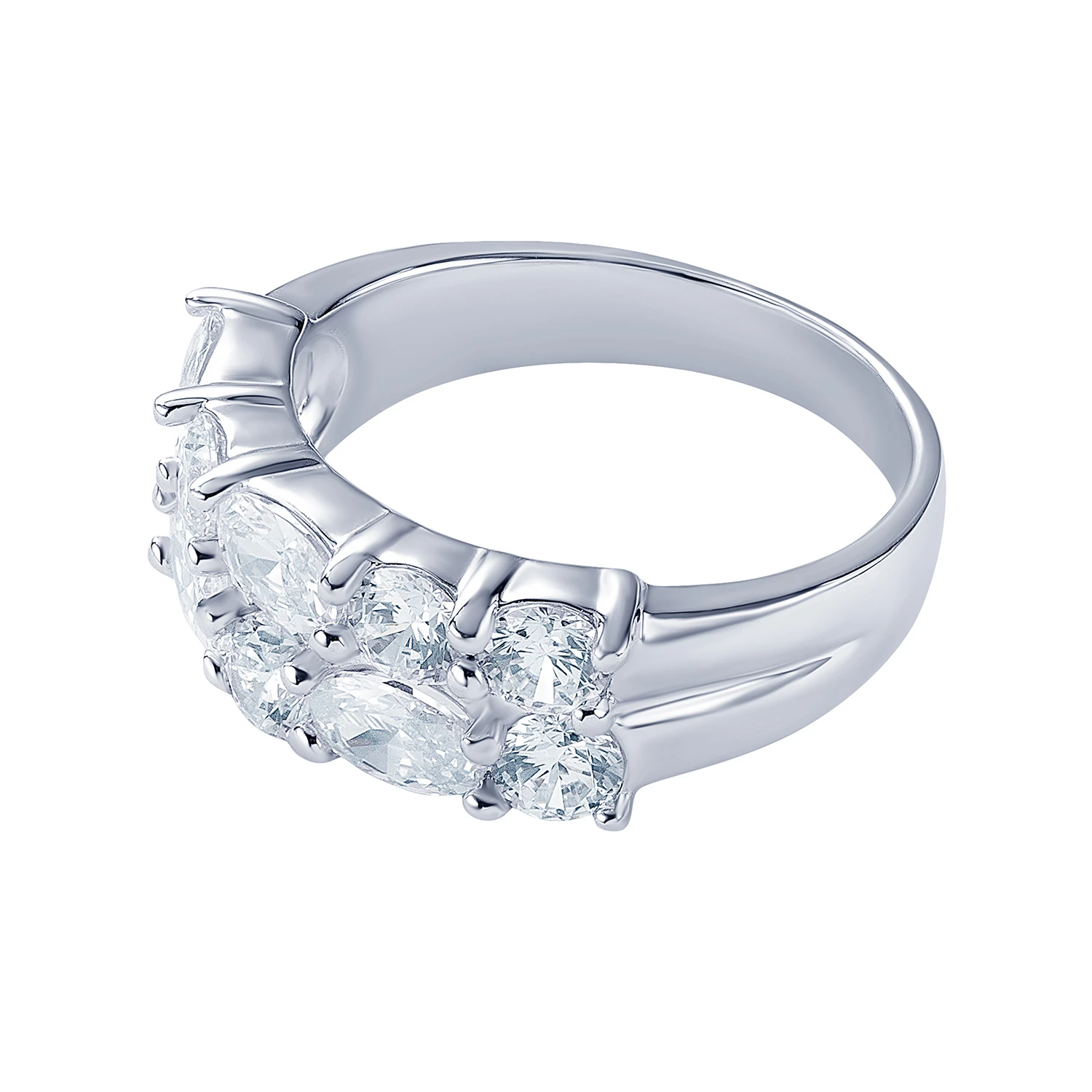 Кольцо из серебра с крупными фианитами