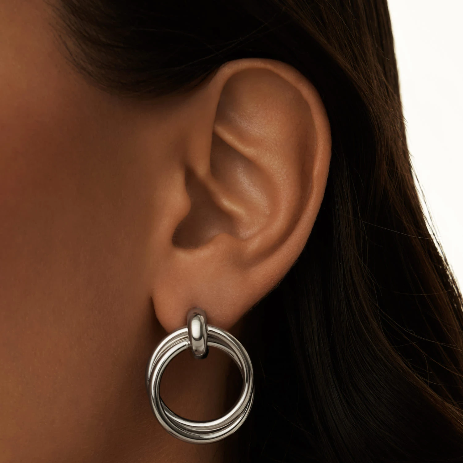 Крупные серьги-круги из серебра