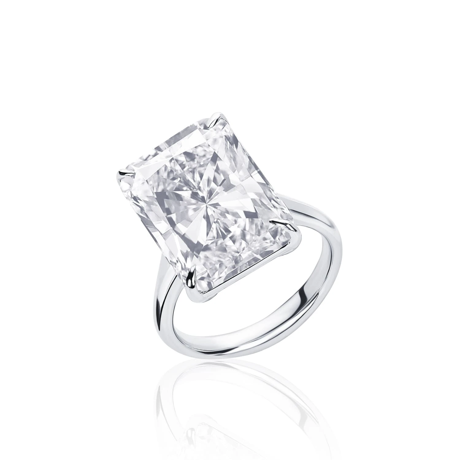 Коктейльное кольцо из серебра с фианитом Октагон