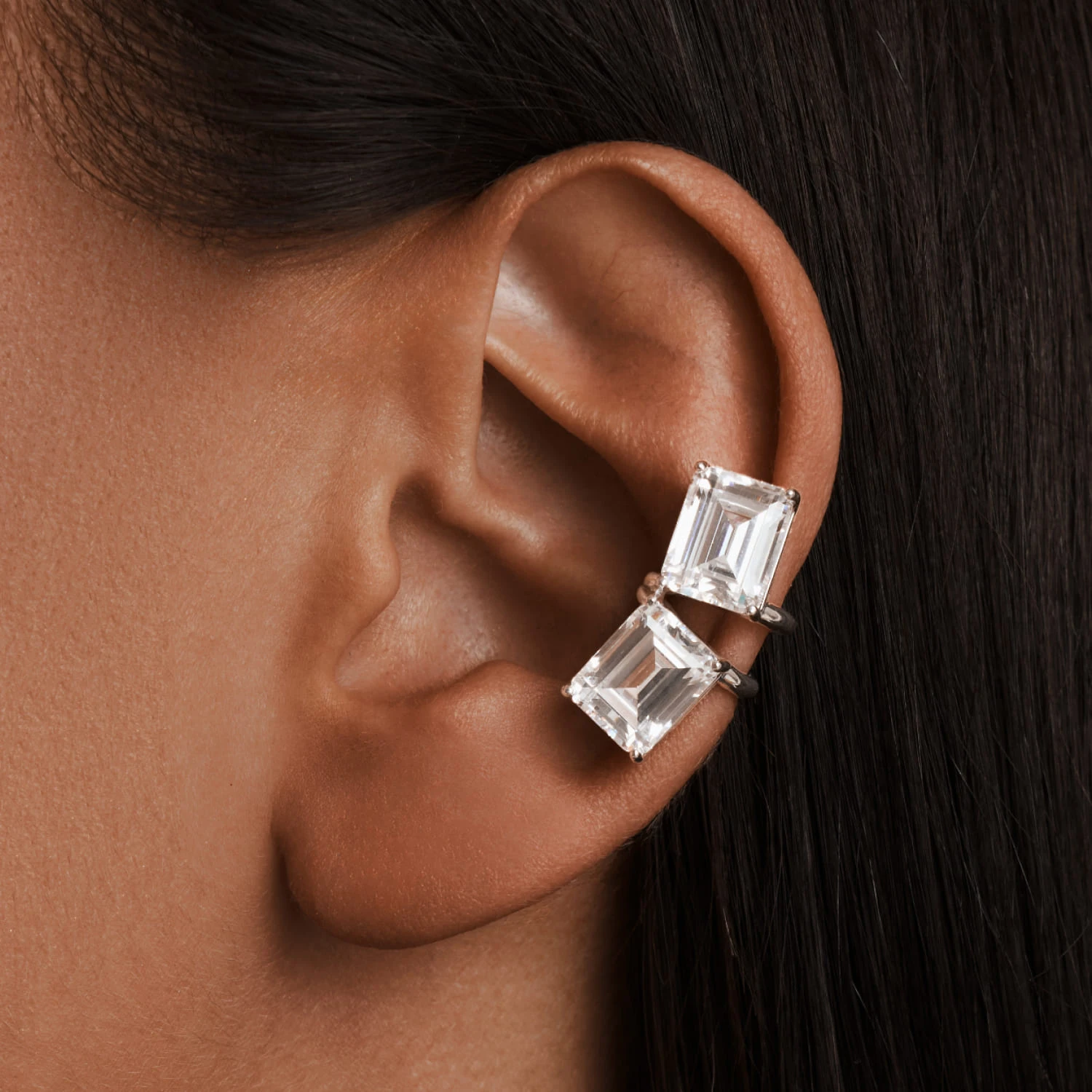 Серебряный крупный кафф A LA RUSSE с фианитами