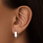 Овальные широкие серьги-конго из серебра MIESTILO