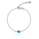 Браслет из серебра с голубым фианитом в огранке сердце MIESTILO