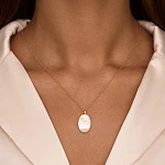 Позолоченное колье с подвеской из искуственного перламутра MIESTILO 