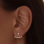 Серебряные серьги-трансформеры с фианитами MIESTILO 