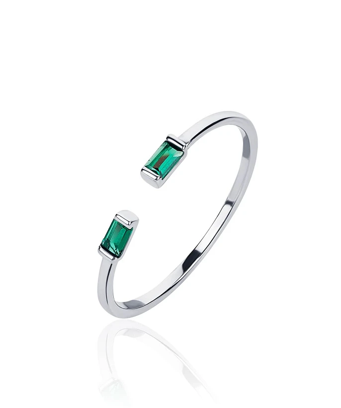 Серебряное кольцо серебро с фианитами регулируемое MIESTILO
