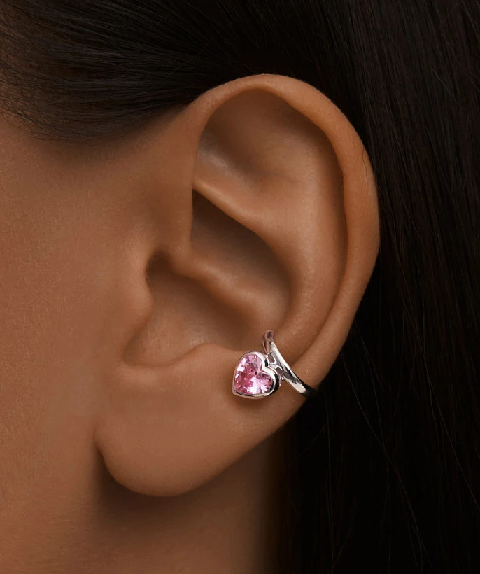 Серебряный кафф SWEETHEART с сердцем