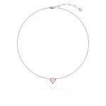 Серебряное колье ЛЮБОВЬ с розовым сердцем