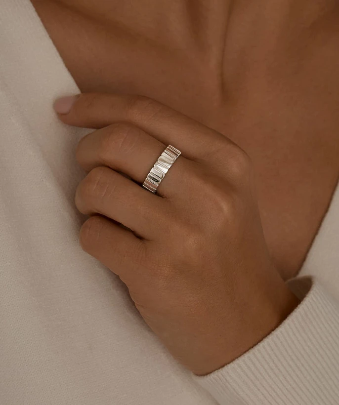 Кольцо серебро 925 ювелирное широкое