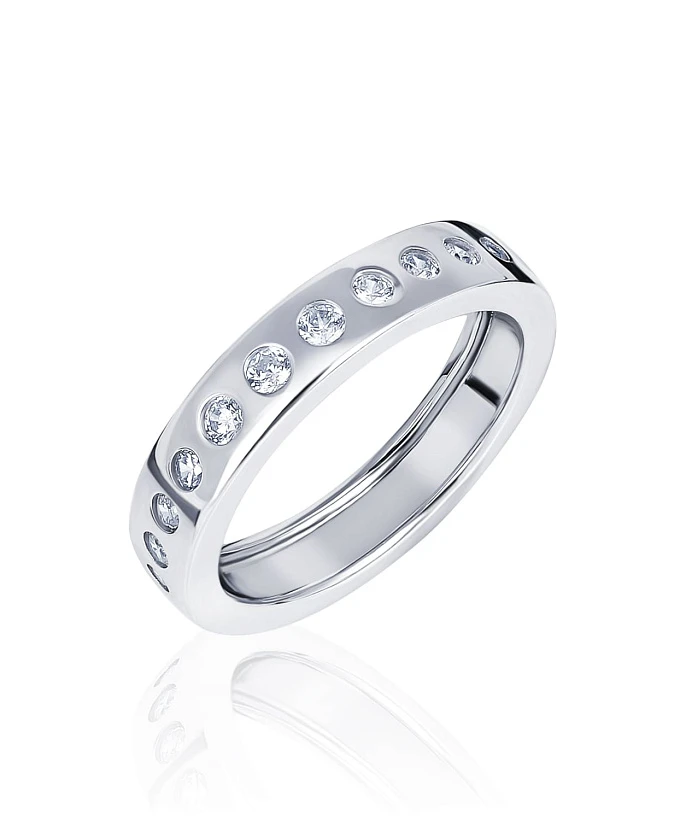 Серебряное кольцо с дорожкой фианитом MIESTILO