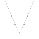 Серебряный чокер с фианитами в форме сердца MIESTILO 