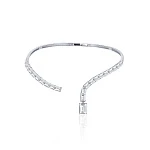 Серебряное жесткое колье ГРАЦИЯ с фианитами