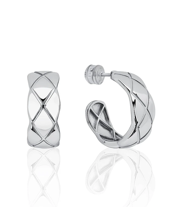 Фактурные серьги из серебра