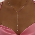 Серебряное колье-галстук с фианитами и звездой MIESTILO 