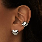 Серебряные серьги-сердца