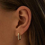 Овальные классические серьги-конго из серебра с позолотой MIESTILO 