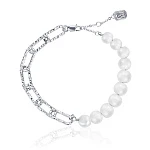 Элегантный браслет с жемчугом и акцентной цепочкой MIESTILO